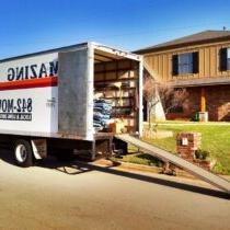 moving van in front of home